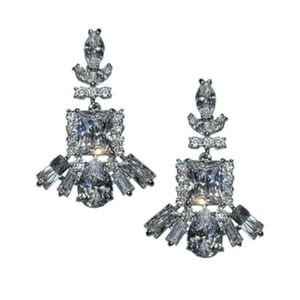 SUPER SPARKLY believe by brilliance Fine Silver Plated Cubic Zirconia Earrings